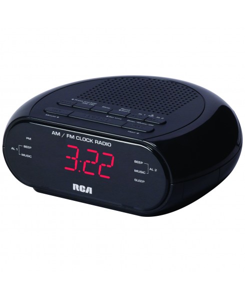 RCA AM/FM DUAL WAKE 0.6 RED SNOOZE CLOCK