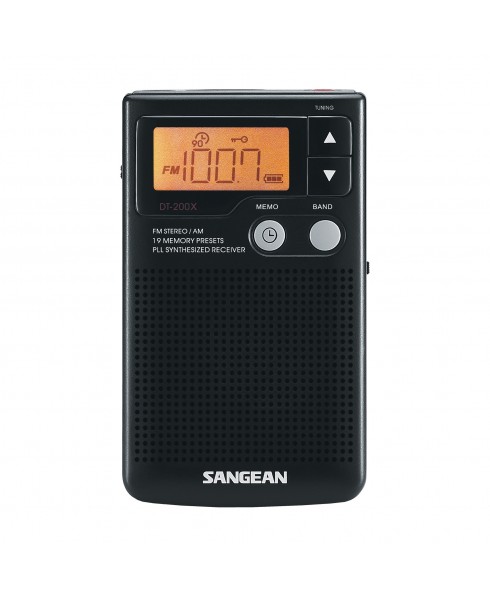 SANGEAN AM/FM STEREO POCKET RADIO, BLACK