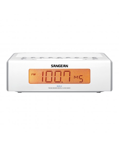 SANGEAN AM/FM DIGITAL CLOCK RADIO WHITE 