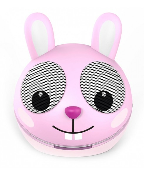 Zoo-Tunes Pink Rabbit Compact Portable Character Stereo Speaker