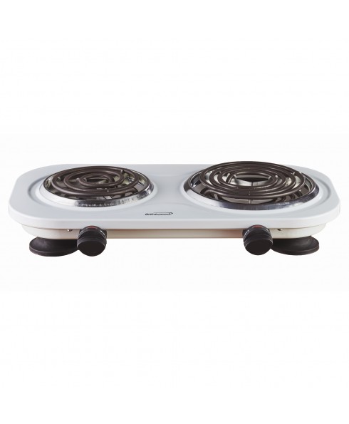 BRENTWOOD ELECTRIC DOUBLE BURNER - WHITE