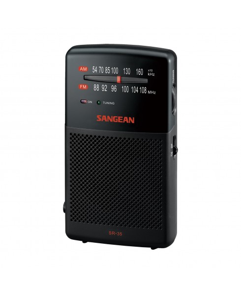 SANGEAN AM/FM STEREO ANALOG RADIO, BLACK