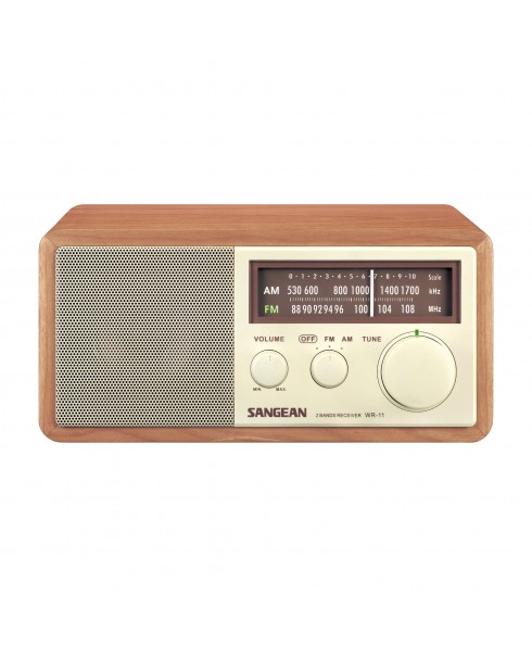 SANGEAN AM/FM ANALOG TUNING W/LED WALNUT