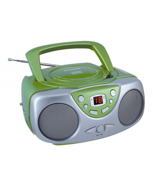 SYLVANIA AM/FM CD BOOMBOX AUX-IN, GREEN 