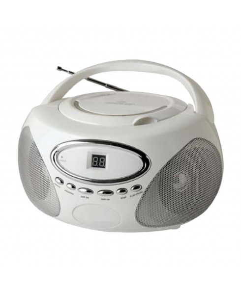 SYLVANIA CD AM/FM RADIO BOOMBOX - WHITE 