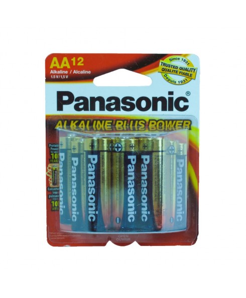 Panasonic 12 Pack Alkaline AA Size Batteries AM-3PA/12B 