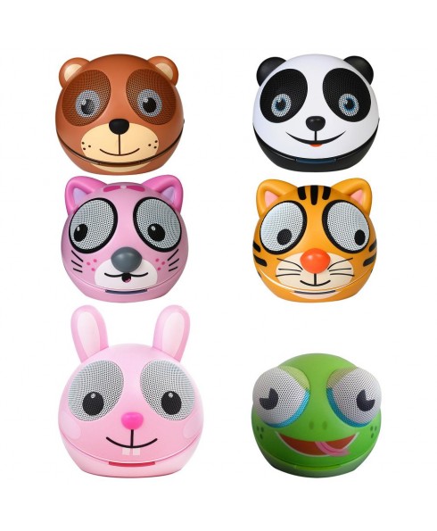 Zoo-Tunes Compact Portable Character Stereo Speakers (Bundle of 6)