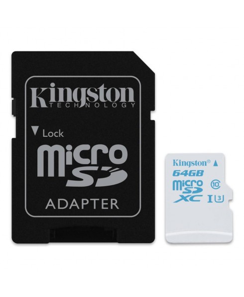 Kingston microSDXC 64GB UHS-I U3 Memory Card for Action Cameras