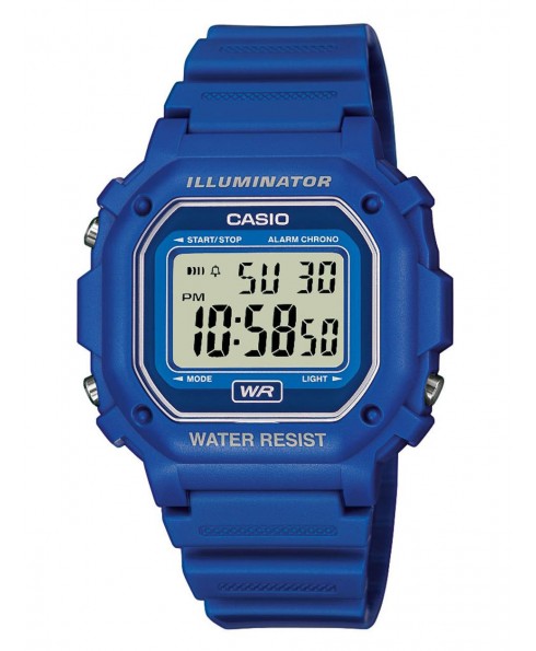 Casio F108WH 30m Water Resistance Digital Watch with Blue Resin Strap