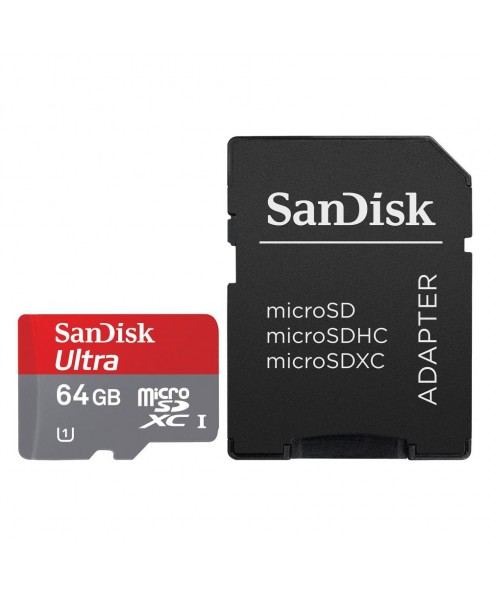 SanDisk Ultra microSDXC 64GB UHS-I U1 Memory Card with SD Adapter