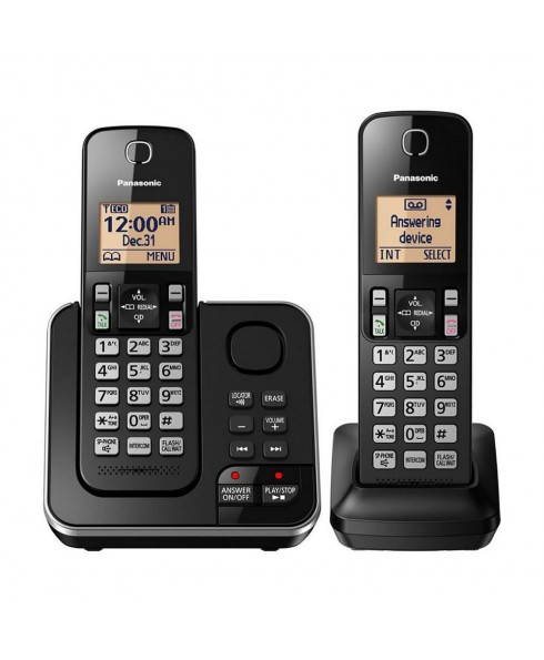 Panasonic 2-Handset DECT Expandable Cordless Phone with Answering System