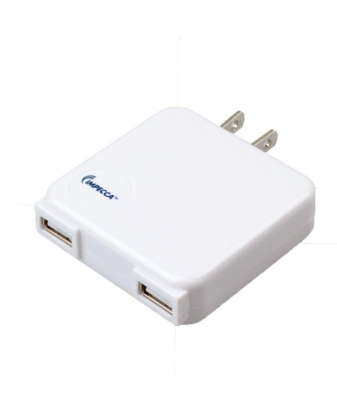 IMPECCA USB210 10-Watt Dual USB Power Adapter - White