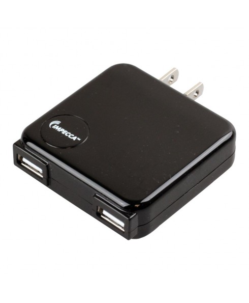 IMPECCA USB210 10-Watt Dual USB Power Adapter - Black