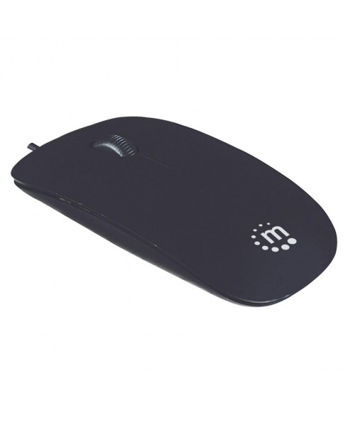 Manhattan Products Silhouette Optical 1000 dpi USB Mouse, Three Buttons with Scroll Wheel, Black