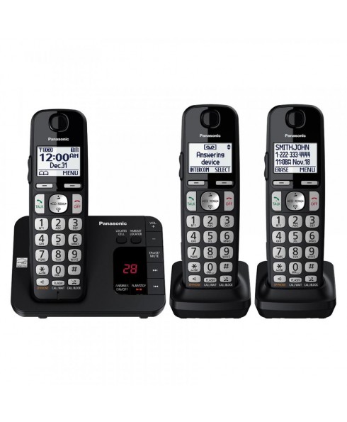 Panasonic 3-Handset Expandable Cordless Talking Caller ID Answering System