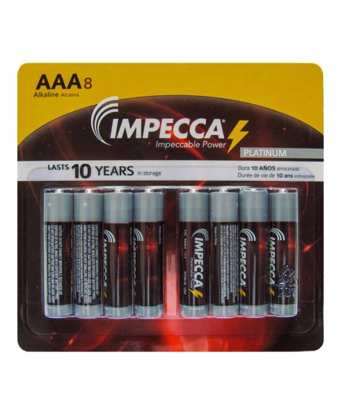 IMPECCA Alkaline AA LR06 Platinum Batteries 8-Pack