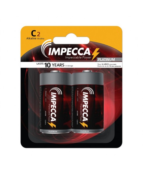 IMPECCA Alkaline C LR14 Platinum Batteries 2-Pack