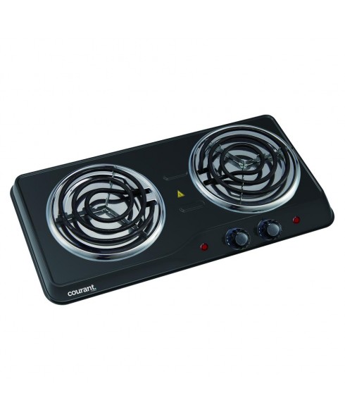 Courant 1700 Watts Electric Double Burner, Black