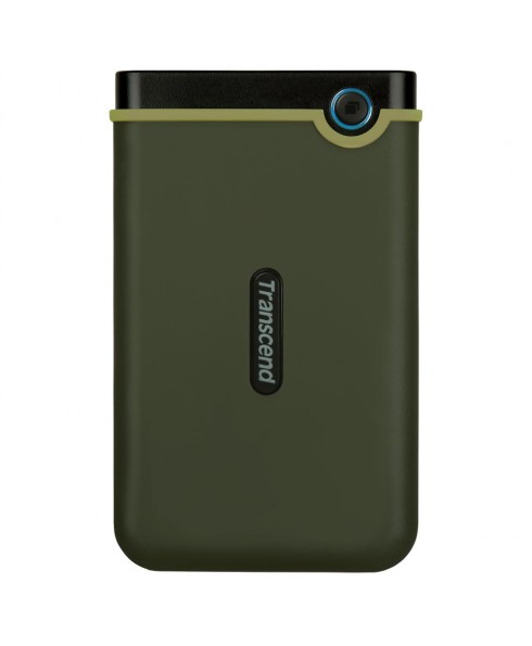 Transcend StoreJet 2TB Rugged USB 3.1 Slim External Portable Hard Drive, Military Green