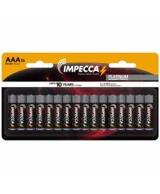IMPECCA Alkaline AAA LR03 Platinum Batteries 16-Pack