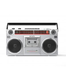 Riptunes Radio Cassette Stereo Boombox With Bluetooth Audio - Silver