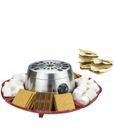 Brentwood Indoor Electric Stainless Steel S’mores Maker with 4 Trays and 4 Roasting Forks