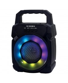 Audiobox  AudioBox Bluetooth 4-Inch Portable Karaoke Speaker with Dynamic Sound Activated Ring Light, USB, FM, AUX - Long Lasting Battery with Wired Mic (ABX-30R)