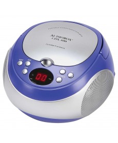 Audiobox Audiobox Portable CD Player: AM/FM Stereo Radio, Text Display, Programmable Memory, and Dual Power Options (CDX-100) - Blue