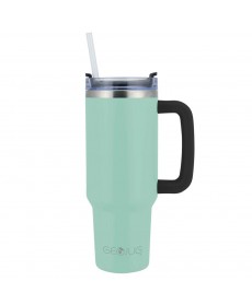 Brentwood Brentwood Geojug 40oz Insulated Stainless Steel Tumbler Cup With Handle, Lid, and Straw (CMB-1200BL) - Blue