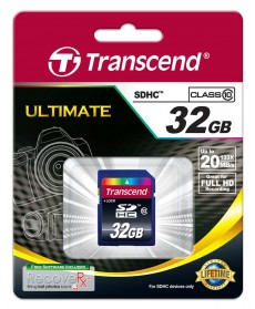 Transcend SDHC Card 32GB Class 10 133x Great for FullHD Recording