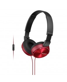 Sony MDR-ZX310AP/W Lightweight, Folding Stereo Headset (Red)