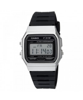 Casio Men's Classic Quartz Plastic and Resin Casual Watch, Silver Black