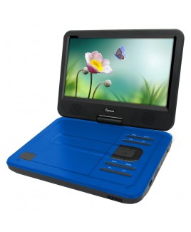 IMPECCA DVP-1017 10.1in 270° Swivel Screen Portable DVD Player, Blue
