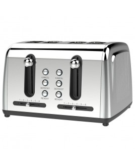 Brentwood Select TS-446S Extra Wide Slot 4-Slice Toaster, Stainless Steel