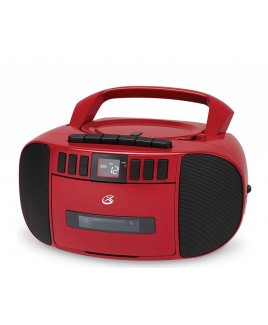 GPX GPX CD, Cassette, AM/FM Radio Boombox with Aux-in - Red