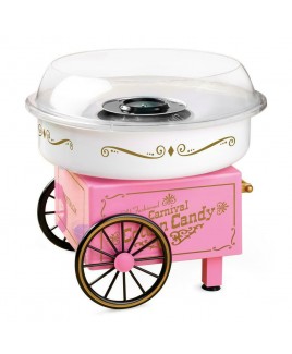 Nostalgia Cotton Candy Maker Vintage Design Clear Rim Guard Reusable Cones Pink