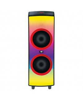 Naxa Portable Dual 12″ Bluetooth® Blaze Party Speakers with Full Glow Disco Lights