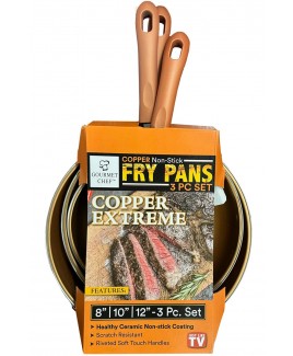 Gourmet Chef Copper Extreme™ 3 pcs Ceramic Frying Pan Sets