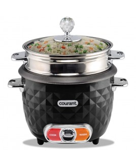 Courant 10 Cups Cooked / 5 Cups Uncooked Designer Series Rice Cooker and Steamer - Black
