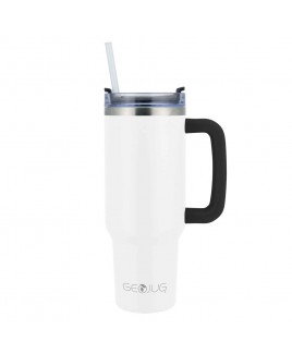 Brentwood Brentwood Geojug 40oz Insulated Stainless Steel Tumbler Cup With Handle, Lid, and Straw (CMB-1200CRM) - Cream
