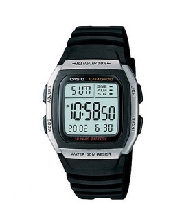 Casio W96H-1 Multi--function Alarm with Snooze Calendar LED Light w/Afterglow 50M WR