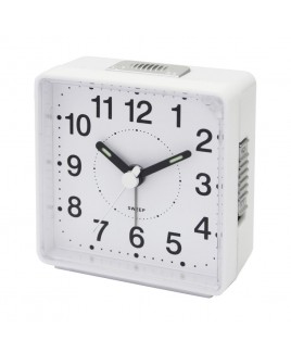 IMPECCA Travel Alarm Clock, Sweep Movement, White