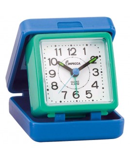IMPECCA Travel Beep Alarm Clock, Blue/Green