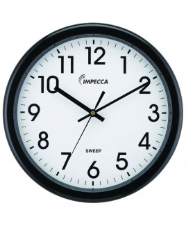 IMPECCA 12 Inch Quiet Movement Wall Clock - Black