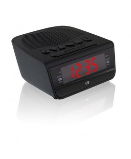 GPX AM/FM Clock Radio with 0.6in Red LED Display