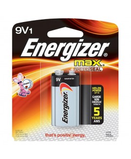 Energizer Max +PowerSeal 9-Volt Alkaline Battery with Snap Connector