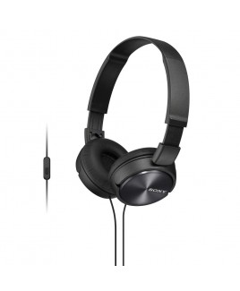 Sony MDR-ZX310AP/W Lightweight, Folding Stereo Headset (Black)