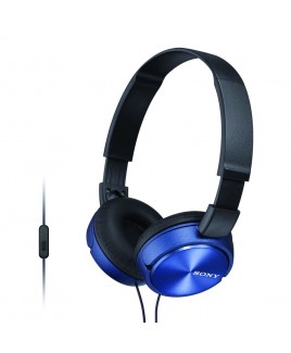 Sony MDR-ZX310AP/W Lightweight, Folding Stereo Headset (Blue)