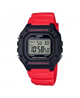 Casio 50M Water Resistant Digital Illuminator Sports Watch, Black Red