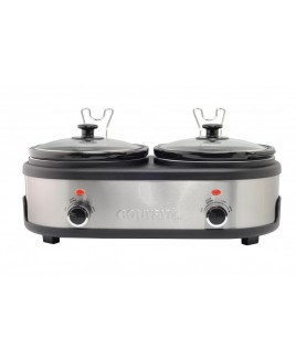Courant 2.5 QT Double Slow Cooker -  Stainless Steel